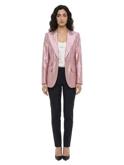 Dolce & Gabbana Silk Blazer In Pink