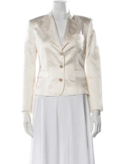 Pre-owned Dolce & Gabbana Silk Blazer In White