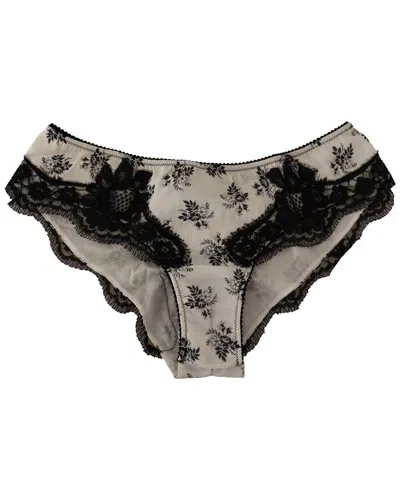 Dolce & Gabbana Silk-blend Bikini Bottom In White