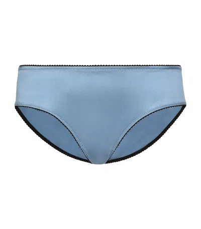 Dolce & Gabbana Silk-blend Briefs In Blue