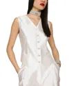 Dolce & Gabbana Silk Blend Button Vest In White