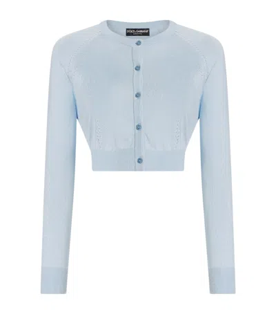 DOLCE & GABBANA SILK-BLEND CROPPED CARDIGAN