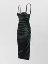 Dolce & Gabbana Silk Blend Dress Spaghetti Straps In Black