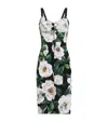 Dolce & Gabbana Black Floral Midi Synthetic Dress