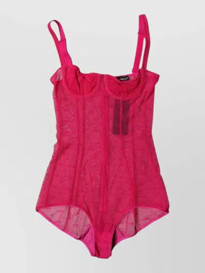 Dolce & Gabbana Silk Blend High Waist Girdle Panty Lingerie In Pink