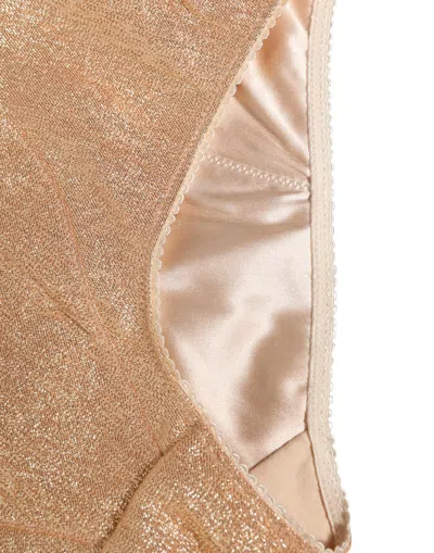Dolce & Gabbana Silk Blend High-waist Shaping Bodysuit In Brown