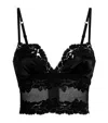 Dolce & Gabbana Silk-blend Lace Bralette Top In Black