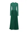 Dolce & Gabbana Silk-blend Lace And Pleated Chiffon Gown