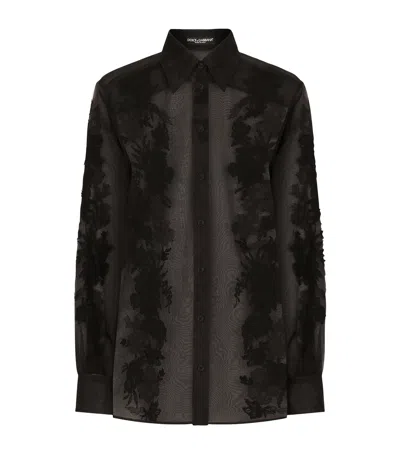 DOLCE & GABBANA SILK-BLEND LACE SHIRT