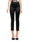 DOLCE & GABBANA SILK BLEND LACE UP TROUSERS