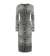 Dolce & Gabbana Leopard-print Long-sleeve Charmeuse Midi Dress