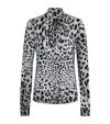 Dolce & Gabbana Leopard-print Charmeuse Shirt With Pussy-bow