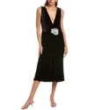 Dolce & Gabbana Silk-blend Midi Dress In Brown