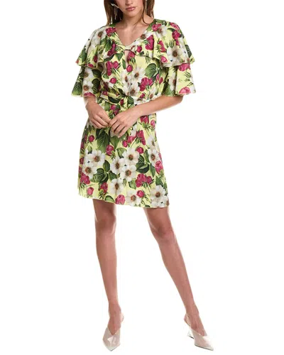 Dolce & Gabbana Silk-blend Mini Dress In Green