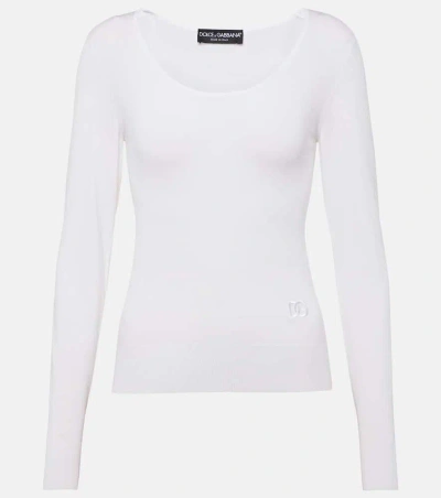 Dolce & Gabbana Silk-blend Sweater In White