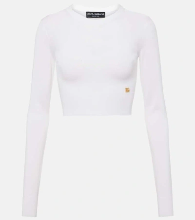 Dolce & Gabbana Silk-blend Sweater In White