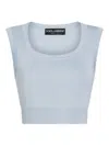 Dolce & Gabbana Pointelle Knit Crop Sleeveless Sweater