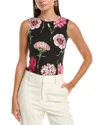 Dolce & Gabbana Black Floral Print Sleeveless Tank Blouse Top
