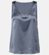 Dolce & Gabbana Silk-blend Top In Grau