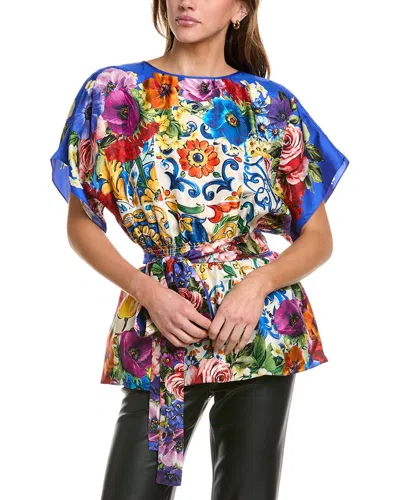 Dolce & Gabbana Silk Blouse In Blue