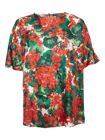 Pre-owned Dolce & Gabbana Silk Blouse In Red