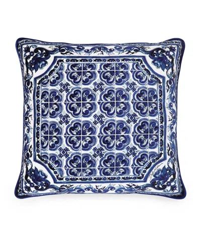 DOLCE & GABBANA DOLCE&GABBANA CASA SILK BLU MEDITERRANEO CUSHION