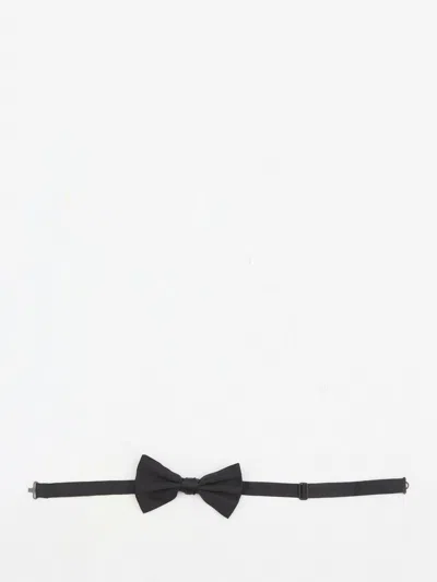 Dolce & Gabbana Satin Silk Bow Tie In Black
