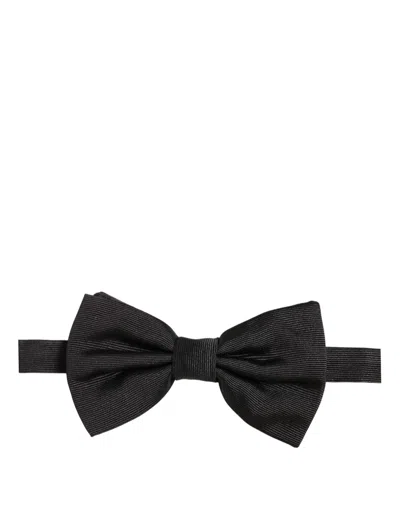 Dolce & Gabbana Silk Bow Tie In Black
