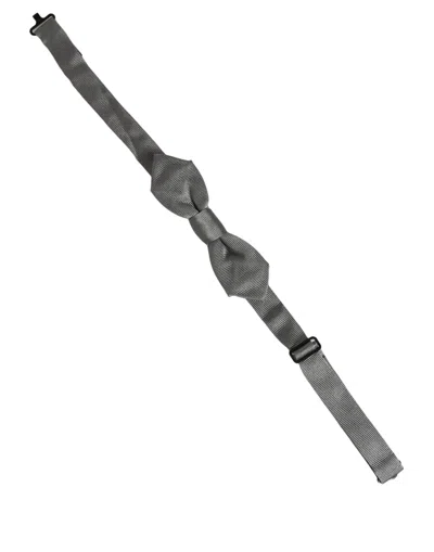 Dolce & Gabbana Silk Bow Tie In Gray