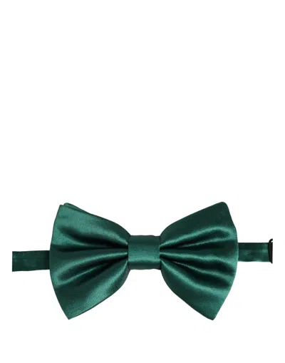 Dolce & Gabbana Silk Bow Tie In Green