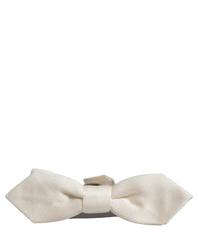 Dolce & Gabbana Silk Bow Tie In Neutral