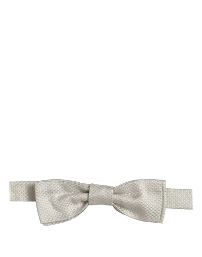 Dolce & Gabbana Silk Bow Tie In White