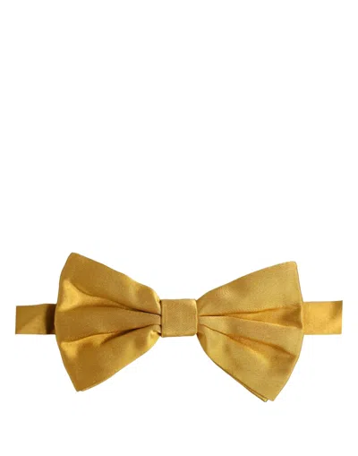 Dolce & Gabbana Silk Bow Tie In Gold