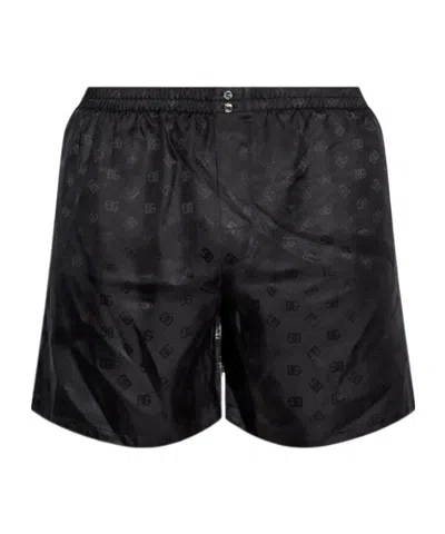Dolce & Gabbana Silk Boxers In Black