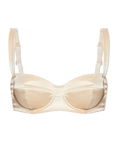 Dolce & Gabbana Silk Bra In Neutral