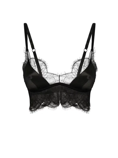 Dolce & Gabbana Silk Bra With Lace Inserts