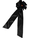 Dolce & Gabbana Black Silk Gold Brass Floral Hair Pin Brooch In Black