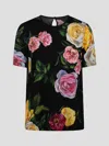 Dolce & Gabbana Peony And Rose Print Silk Charmeuse Blouse