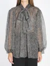 Dolce & Gabbana Dolce&gabbana Women Silk Chiffon Blouse With Chevron Print In Multi
