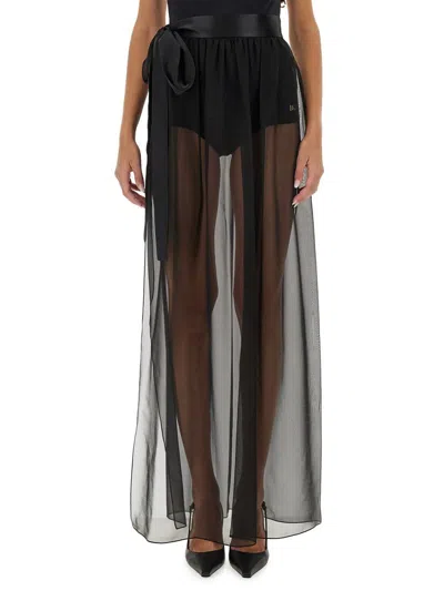 DOLCE & GABBANA DOLCE & GABBANA SILK CHIFFON LONG SKIRT