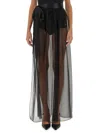 Dolce & Gabbana Belted Midi Chiffon Skirt In Black