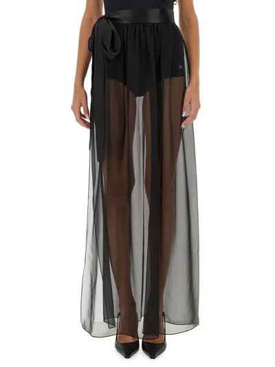DOLCE & GABBANA SILK CHIFFON LONG SKIRT
