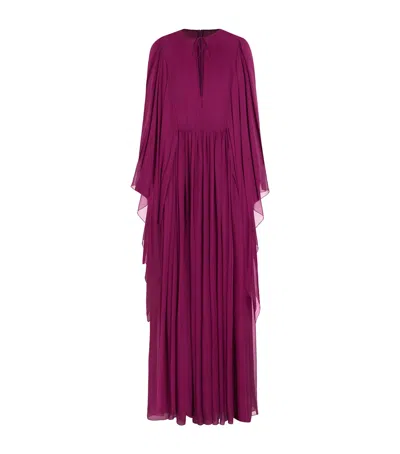 Dolce & Gabbana Silk Chiffon Maxi Dress In Purple