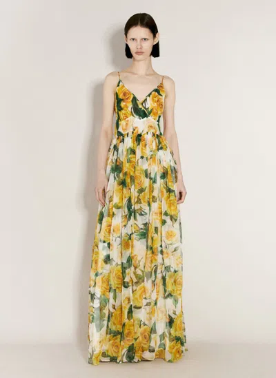 DOLCE & GABBANA SILK CHIFFON MAXI DRESS