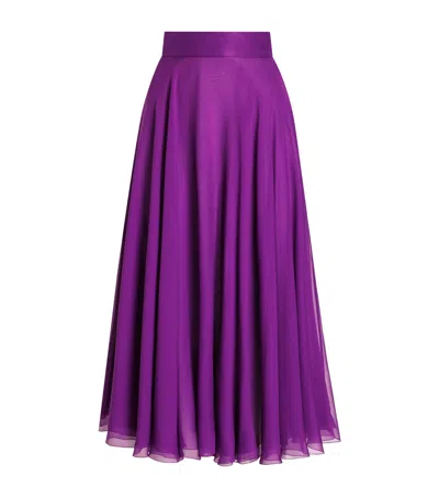 DOLCE & GABBANA SILK CHIFFON MIDI SKIRT