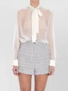 Dolce & Gabbana Silk Chiffon Pussy Bow Blouse In White