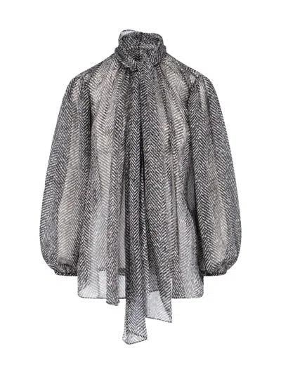 Dolce & Gabbana Silk Chiffon Shirt In Black
