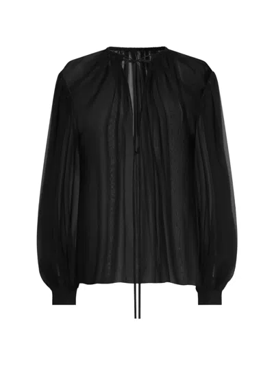 Dolce & Gabbana Silk Chiffon Top In Black