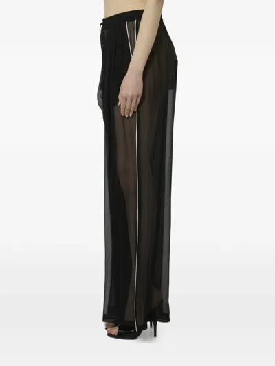 Dolce & Gabbana Silk Chiffon Trousers In Black