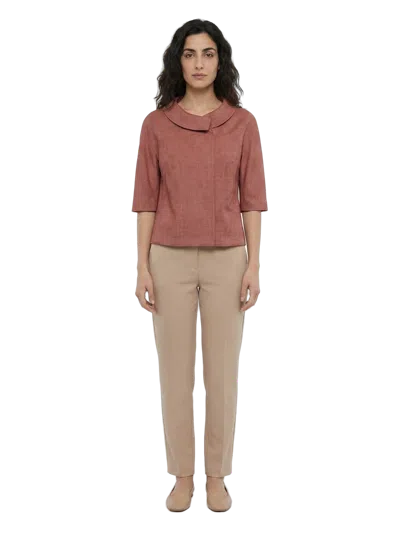 Dolce & Gabbana Silk Collared Blouse In Pink